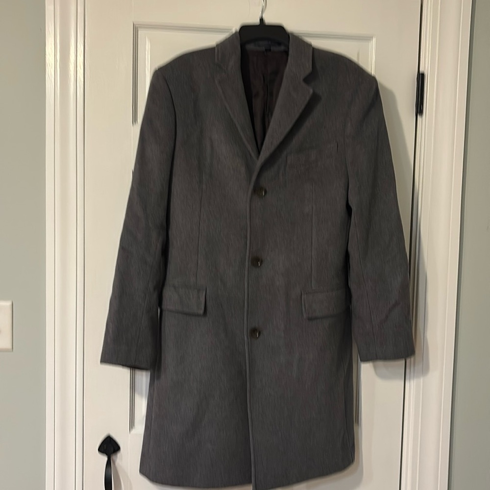 Men’s JCrew dark gray long wool over coat